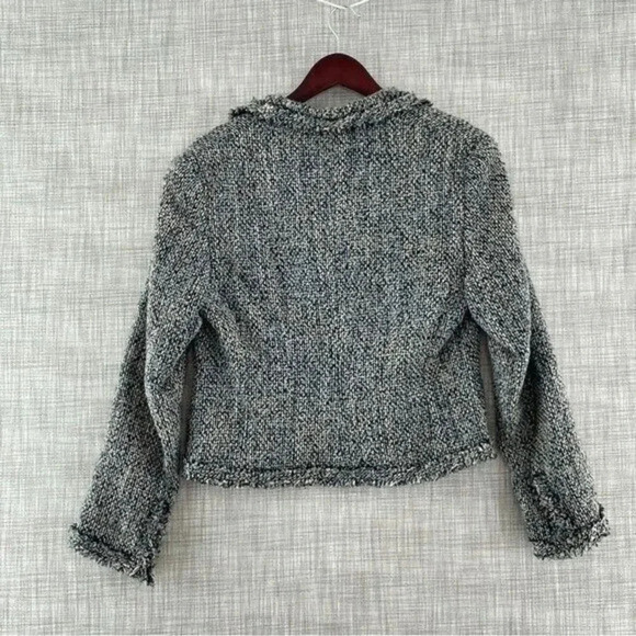 Valerie Stevens lines raw hem woven textured blazer Women's 10P. 8741/b - Picture 2 of 10